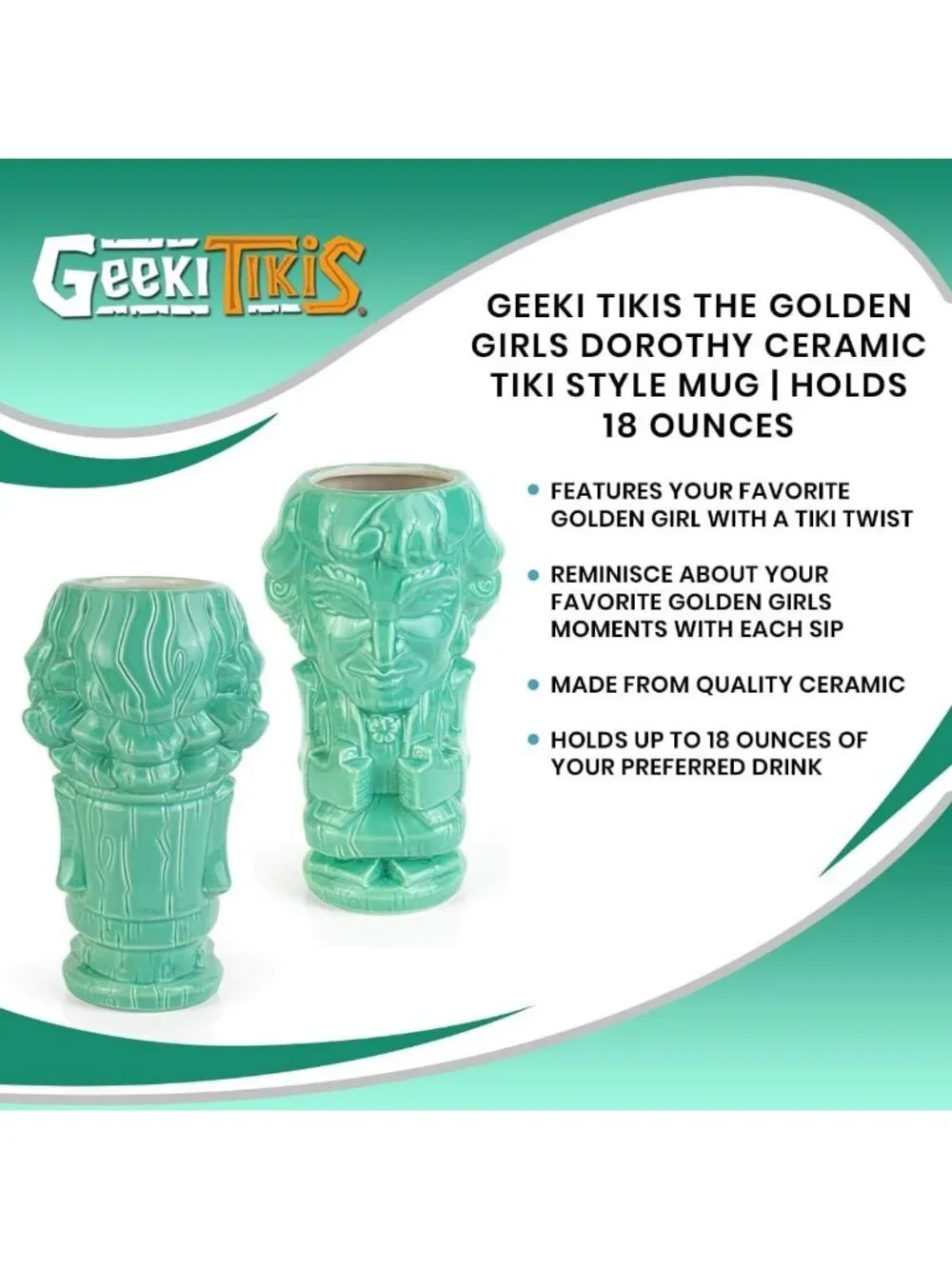 Golden Girls Dorothy Mug | Collectible Ceramic Tiki Cup | 18 oz Drinkware